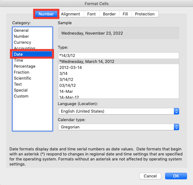 How to Apply a Short Date Format to a Date in Excel - Screenshot of Step 2-3