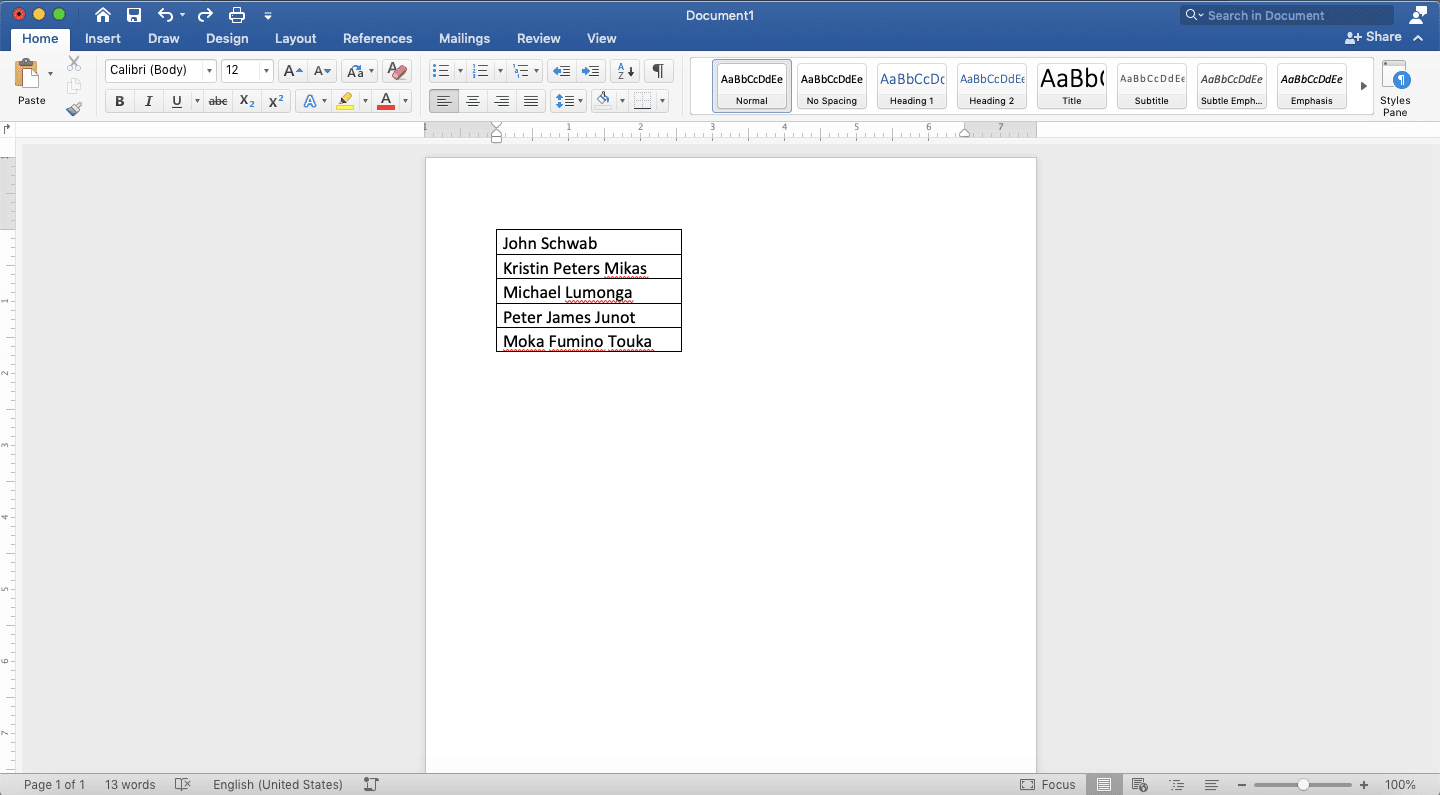 How to Convert Small Letters to Capital in Excel - Screenshot of the Excel Text Copy Result in Word