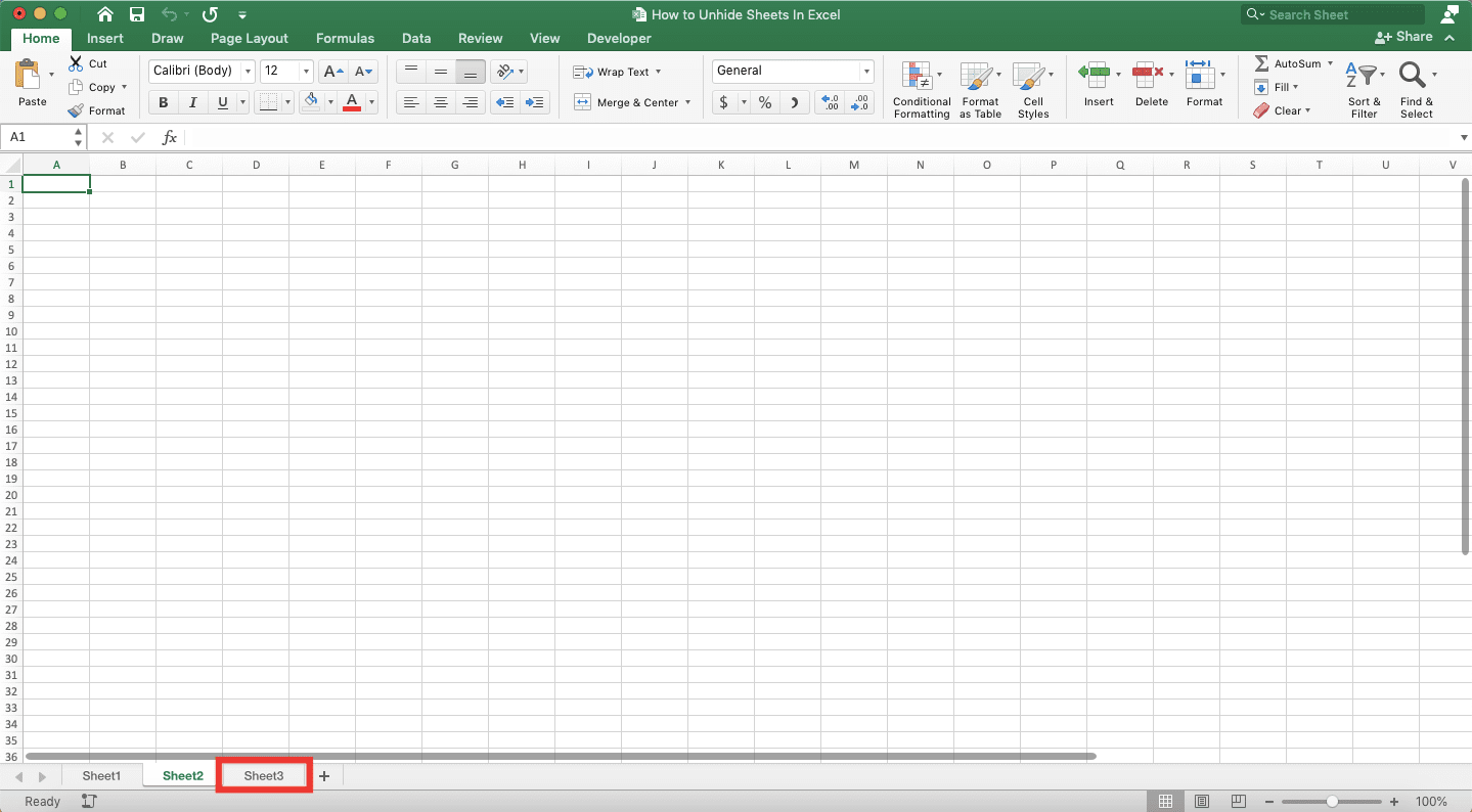 How to Unhide Sheets in Excel - Screenshot of How to Unhide Very Hidden Sheets, Step 5