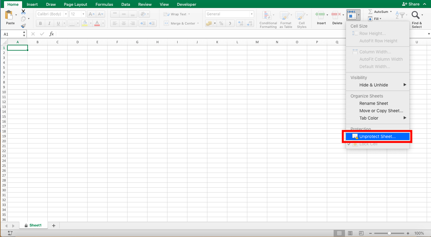 How to Unlock Excel Sheet - Screenshot of Step 1-3