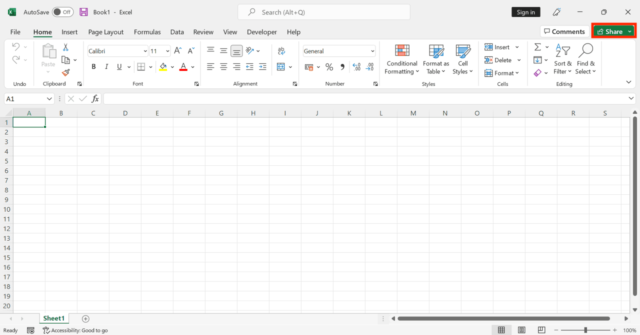 Workbook in Excel: Meaning, Function, and How to Use It - Screenshot of Sharing a Workbook Structure in Excel, Step 1
