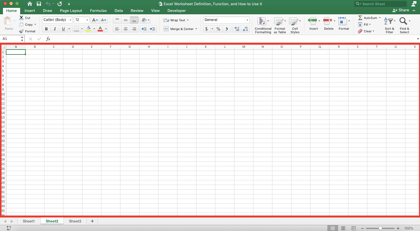 Excel Worksheet Definition, Function, and How to Use It - Screenshot of a Worksheet in Excel