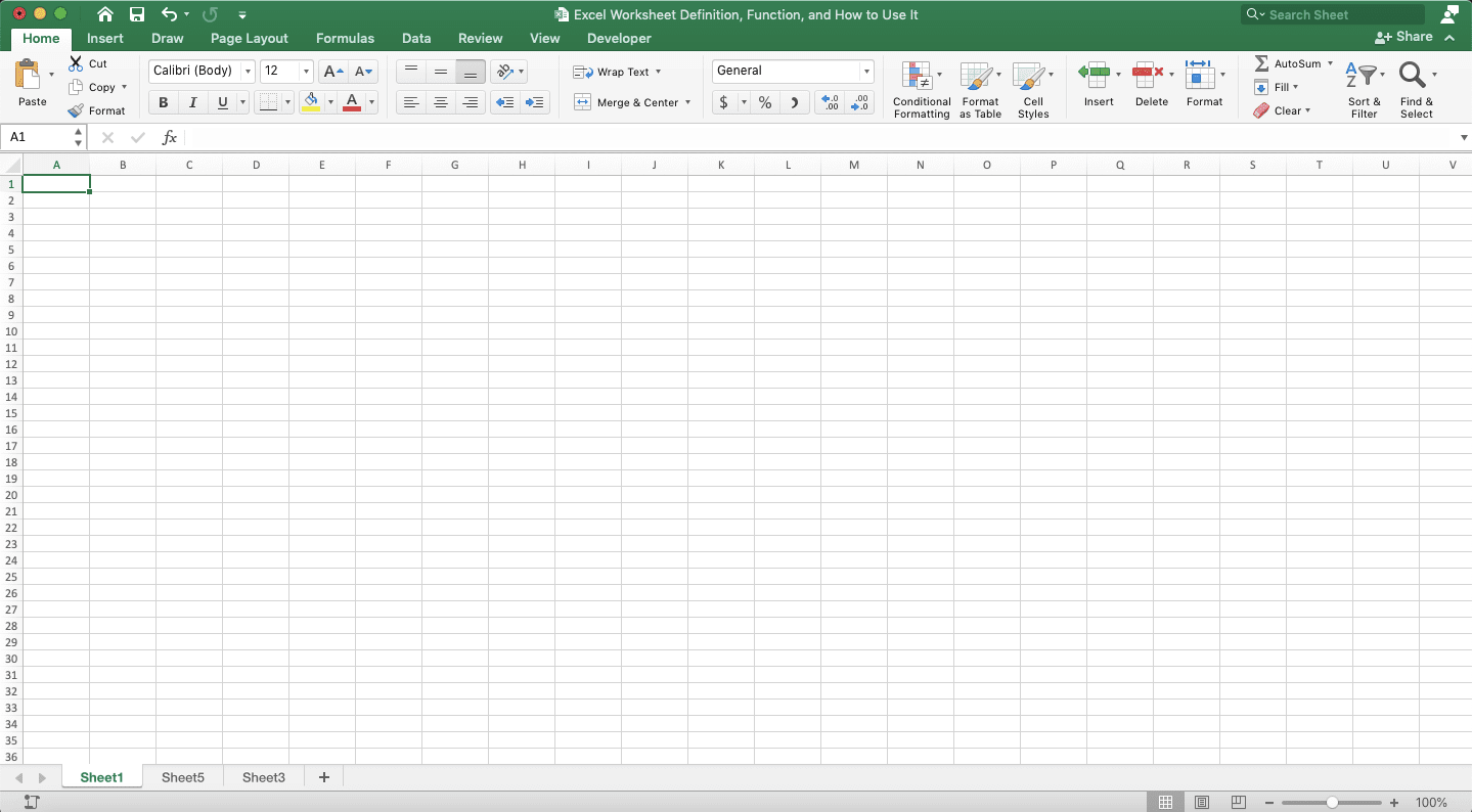 Excel Worksheet Definition, Function, and How to Use It - Screenshot of the Excel File for the Sheet Renaming Example
