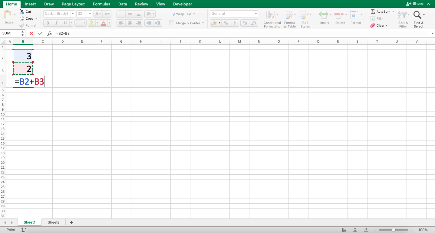 How to Write Excel Formula - Screenshot of Step 1-2