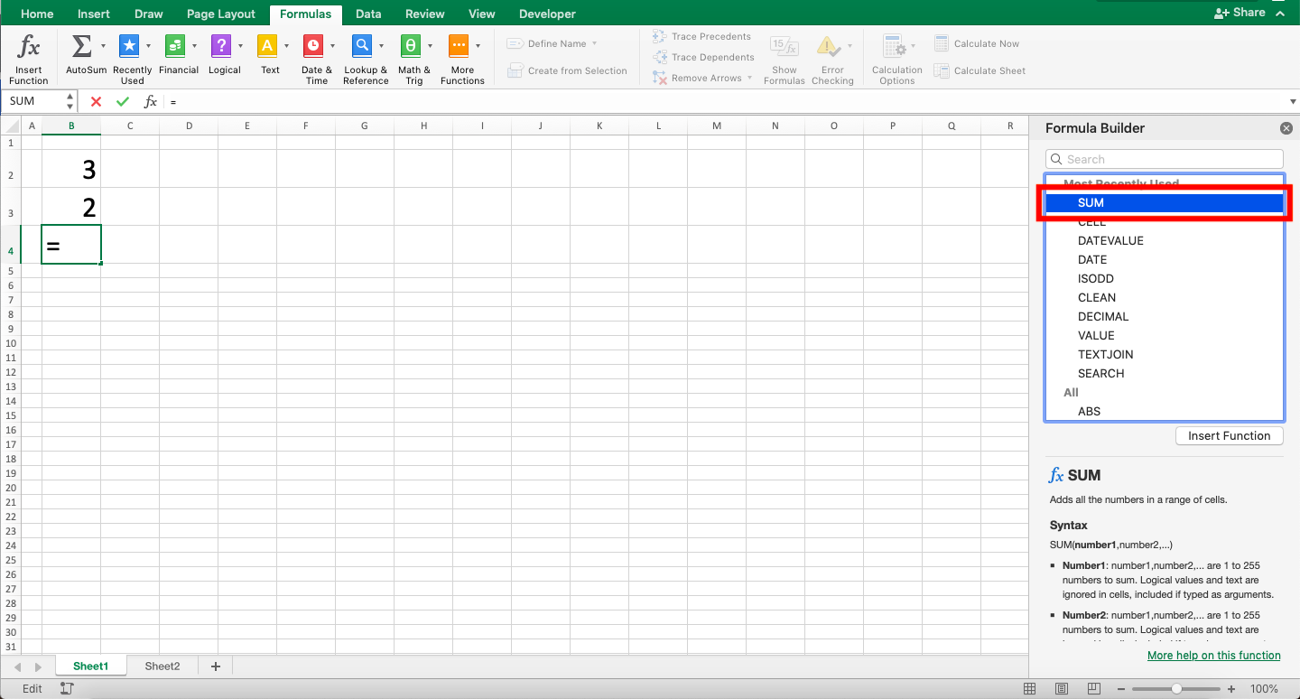 How to Write Excel Formula - Screenshot of Step 3-4