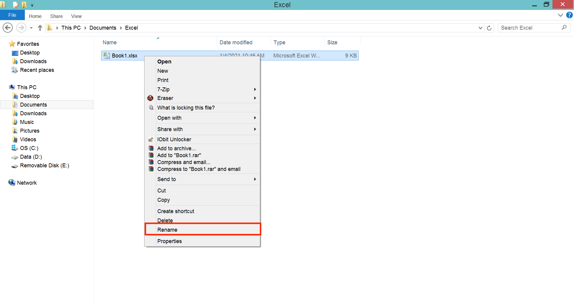 XLSX File Extension: Definition, Functions, and How to Use It - Screenshot of Step 3, Convert the XLSX File Extension By Changing the File Extension Directly