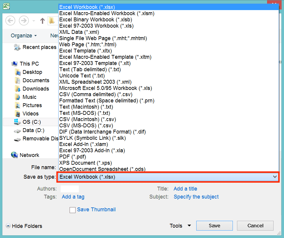 XLSX File Extension: Definition, Functions, and How to Use It - Screenshot of Step 4, Convert the XLSX File Extension By Using the Excel Save As Feature